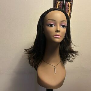 Chic Brown synthetic half wig